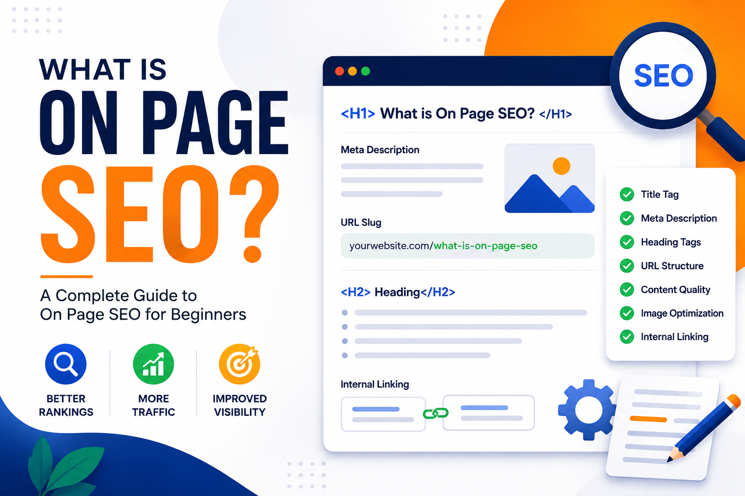 what is on page seo checklist for beginners infographic